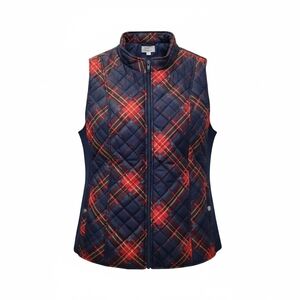 Kim Rogers Women's Plaid Quilted Vest - Red and Blue